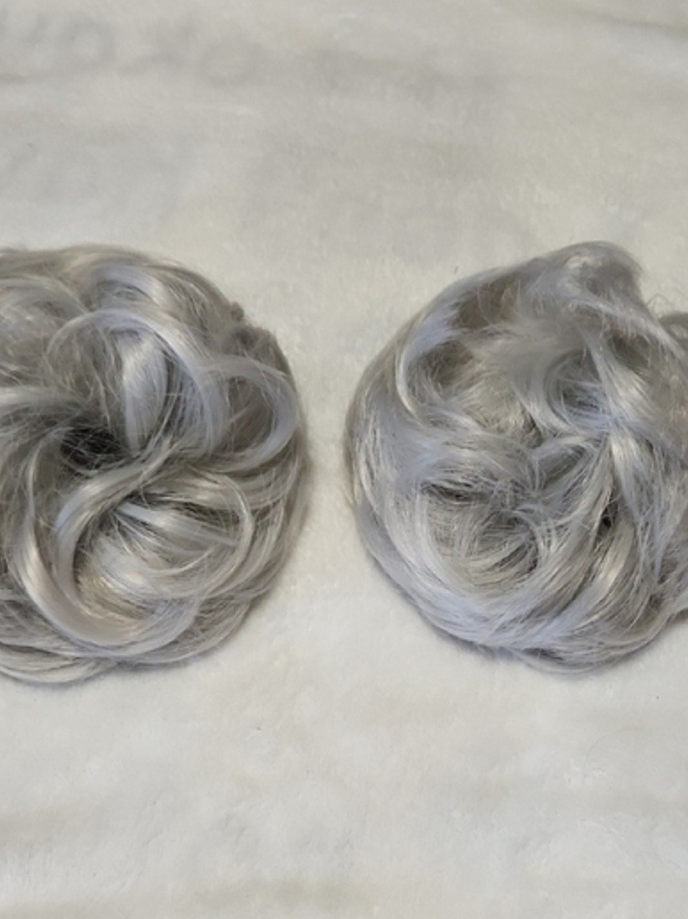 Gray Synthetic Hair Bun Scrunchie - Neutral Gray Hairpiece